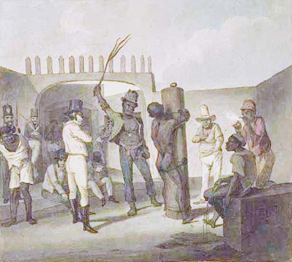 Augustus Earle Punishing negroes at Cathabouco